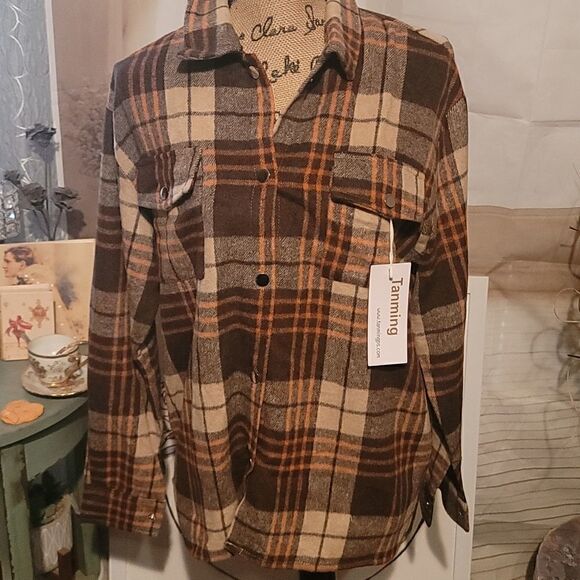 Plaid Unisex Button Snap Shirt/Jacket Size S - Picture 6 of 6